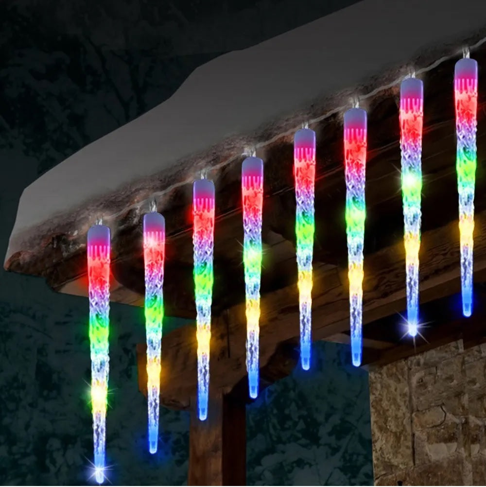 Luces Tipo Hielo LED - 10 Tubos, 8 Secuencias, Multicolor, 3M