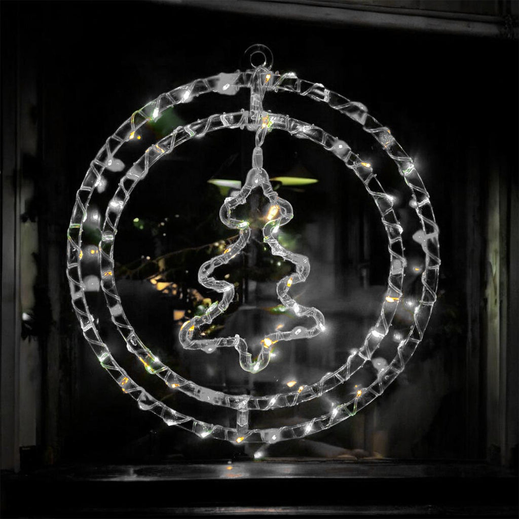 Figura LED Navideña - Decoración Ventana, Resistente, 35 cm, Enchufe