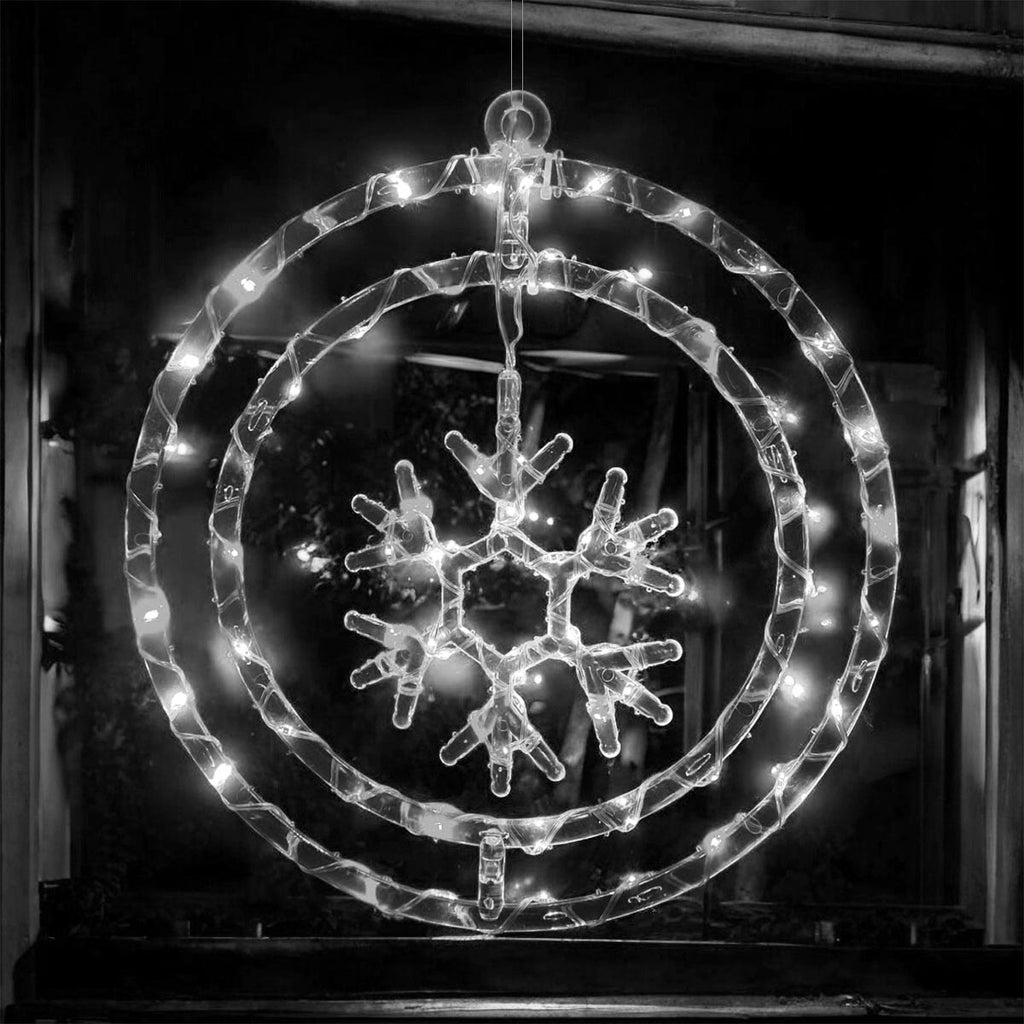 Figura LED Navideña - Decoración Ventana, Resistente, 35 cm, Enchufe