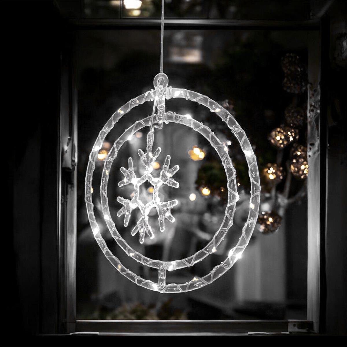 Figura LED Navideña - Decoración Ventana, Resistente, 35 cm, Enchufe