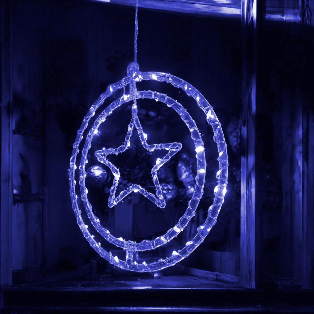 Figura LED Navideña - Decoración Ventana, Resistente, 35 cm, Enchufe