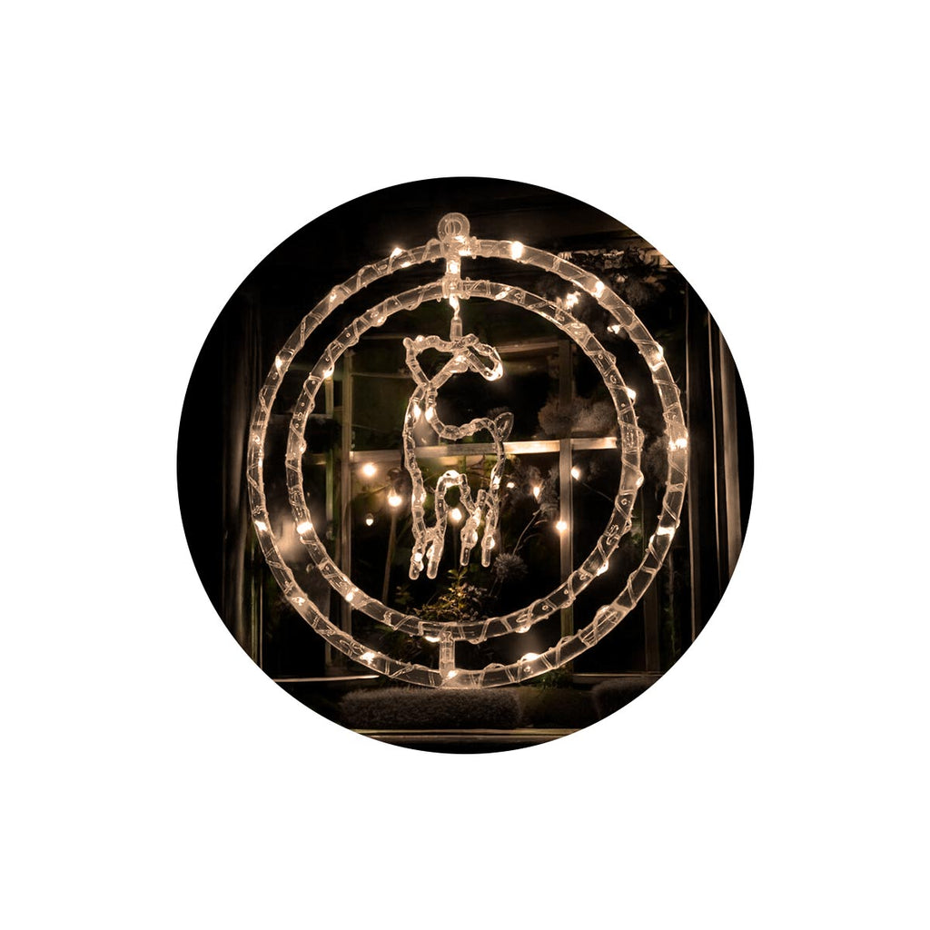 Figura LED Navideña - Decoración Ventana, Resistente, 35 cm, Enchufe