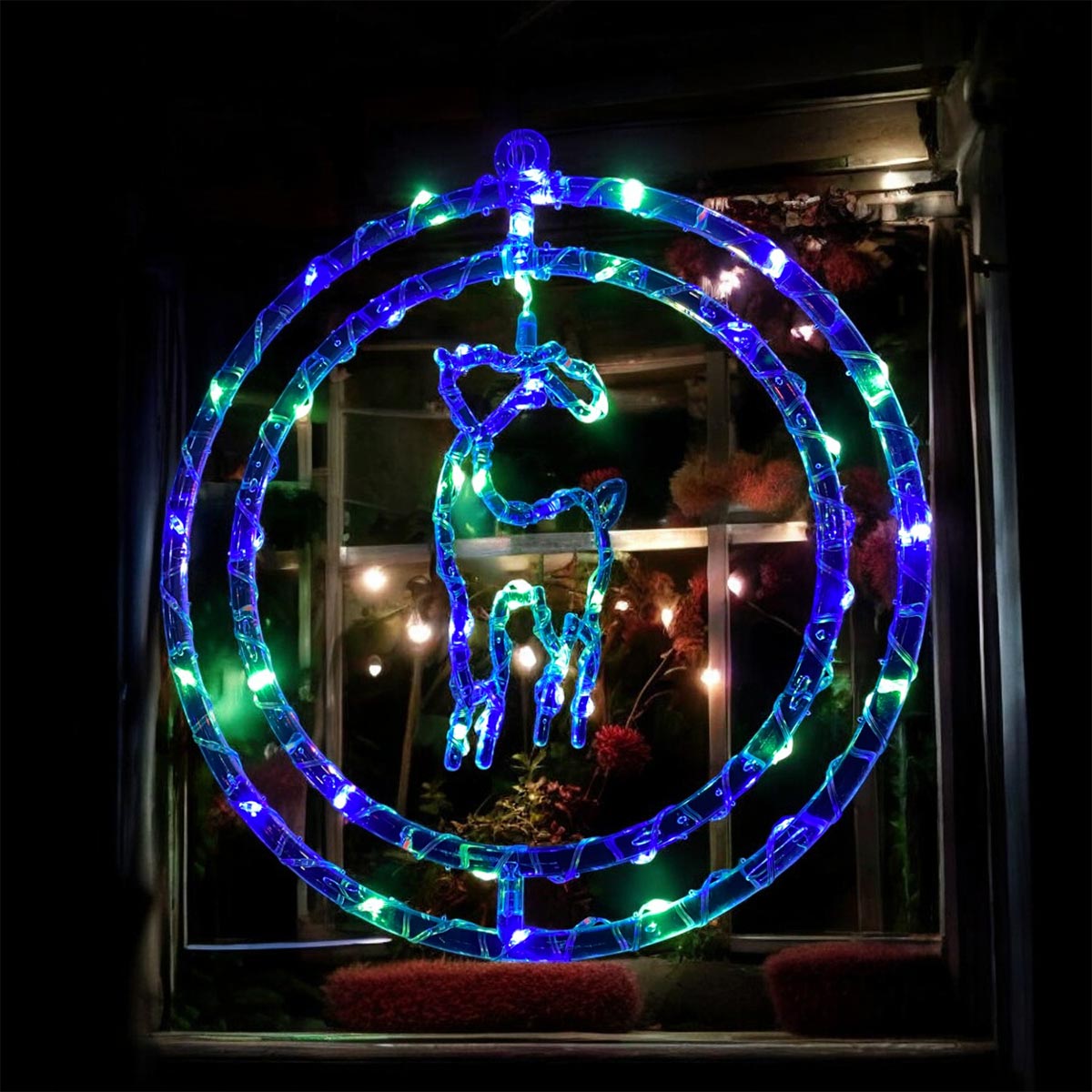 Figura LED Navideña - Decoración Ventana, Resistente, 35 cm, Enchufe