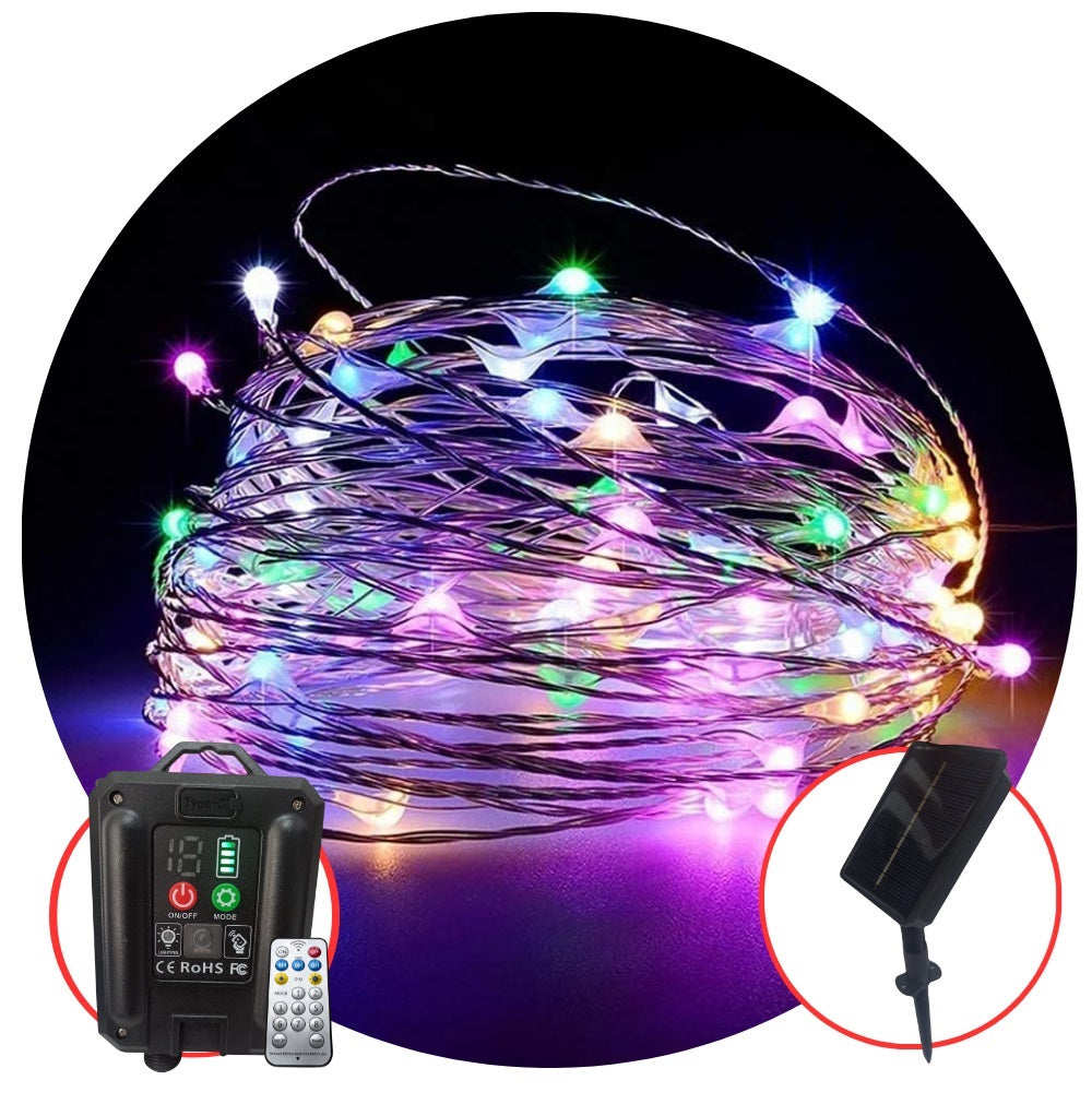 Guirnalda de Luces Solares Impermeables 300 LED con 8 Modos