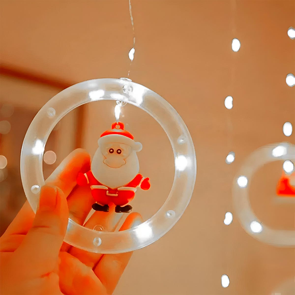 Cortina de Luces LED Navideña 3m con 8 Modos Intercalados