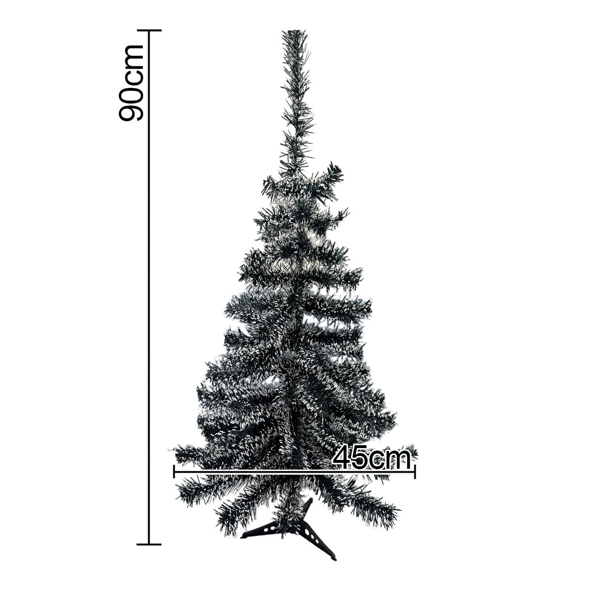 Árbol de Navidad Moderno 90cm con 80 Ramas y Base Plástica