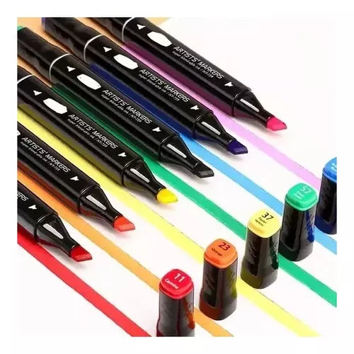 Set de 80 Marcadores Doble Punta para Resaltar y Dibujar