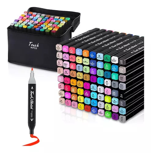 Set de 80 Marcadores Doble Punta para Resaltar y Dibujar