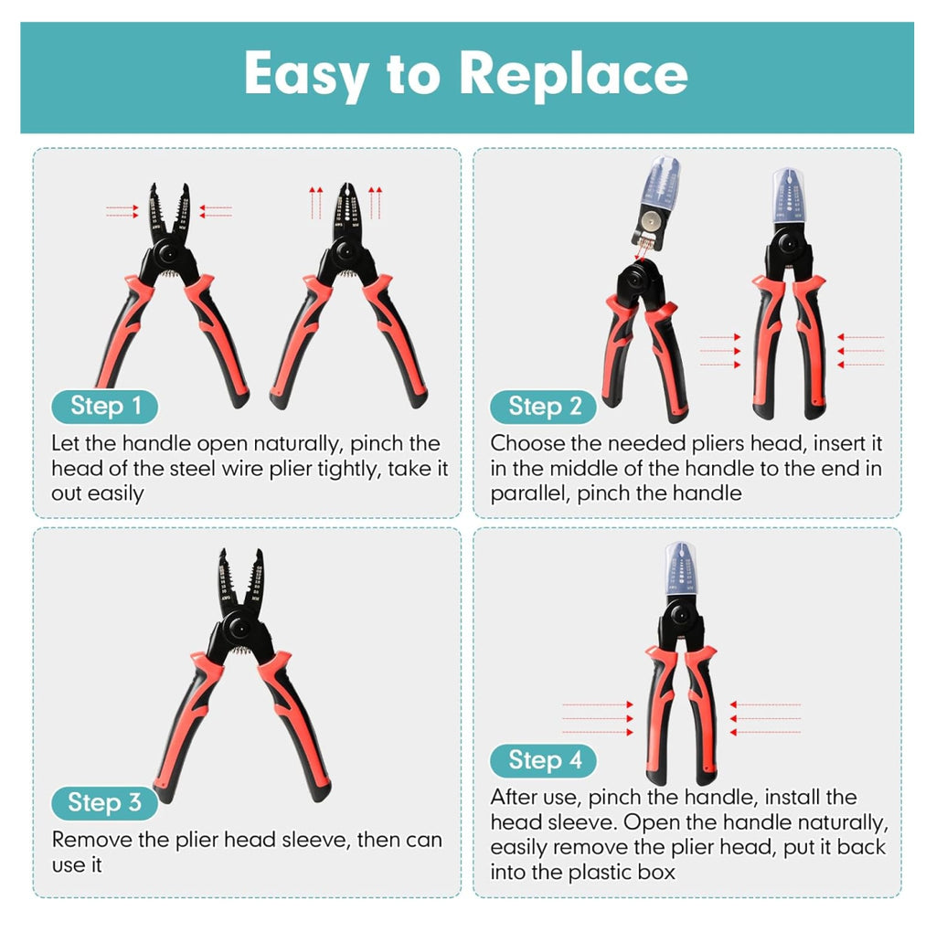Juego de Alicates Multifuncionales 5 en 1 de Acero Aleado