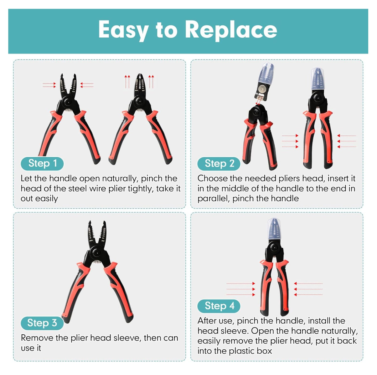 Juego de Alicates Multifuncionales 5 en 1 de Acero Aleado