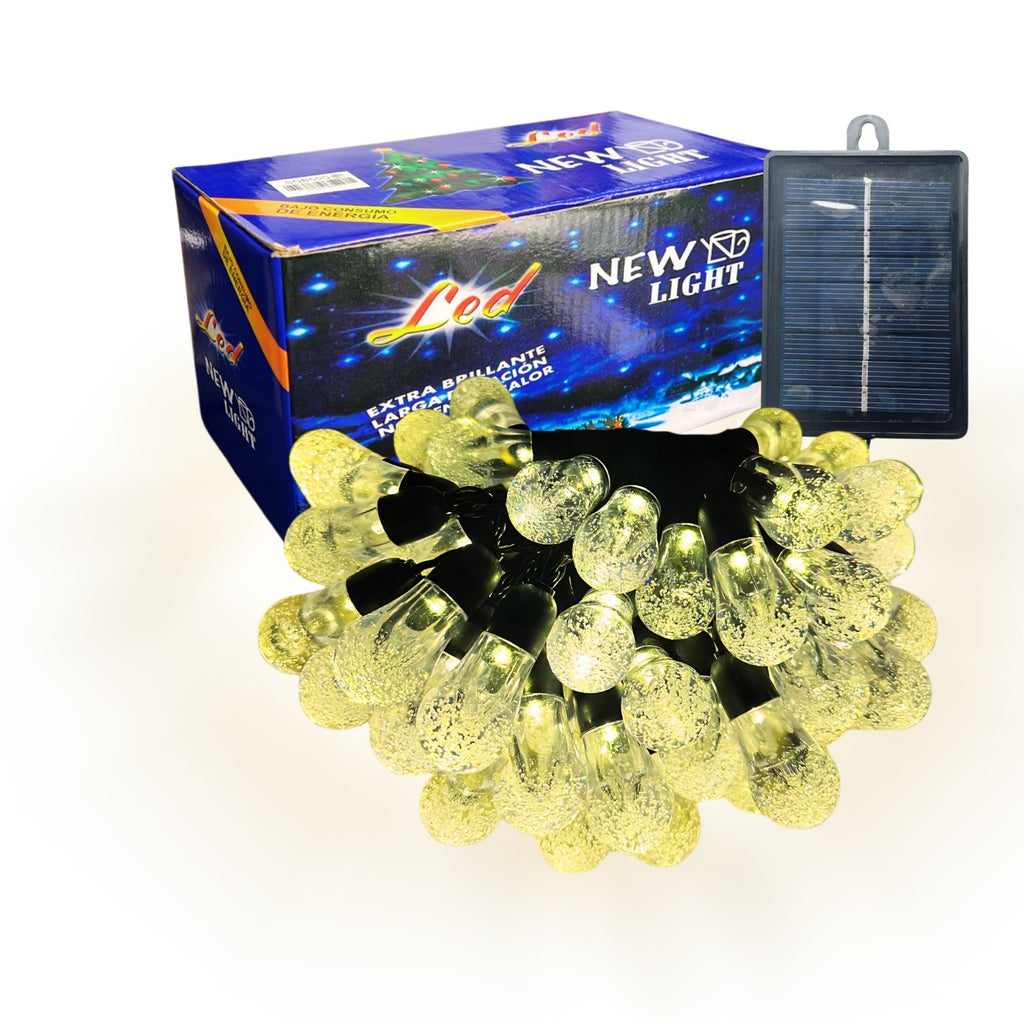 Luces Gota Burbuja Solares- Cristal 7.5 Metros Doble Color