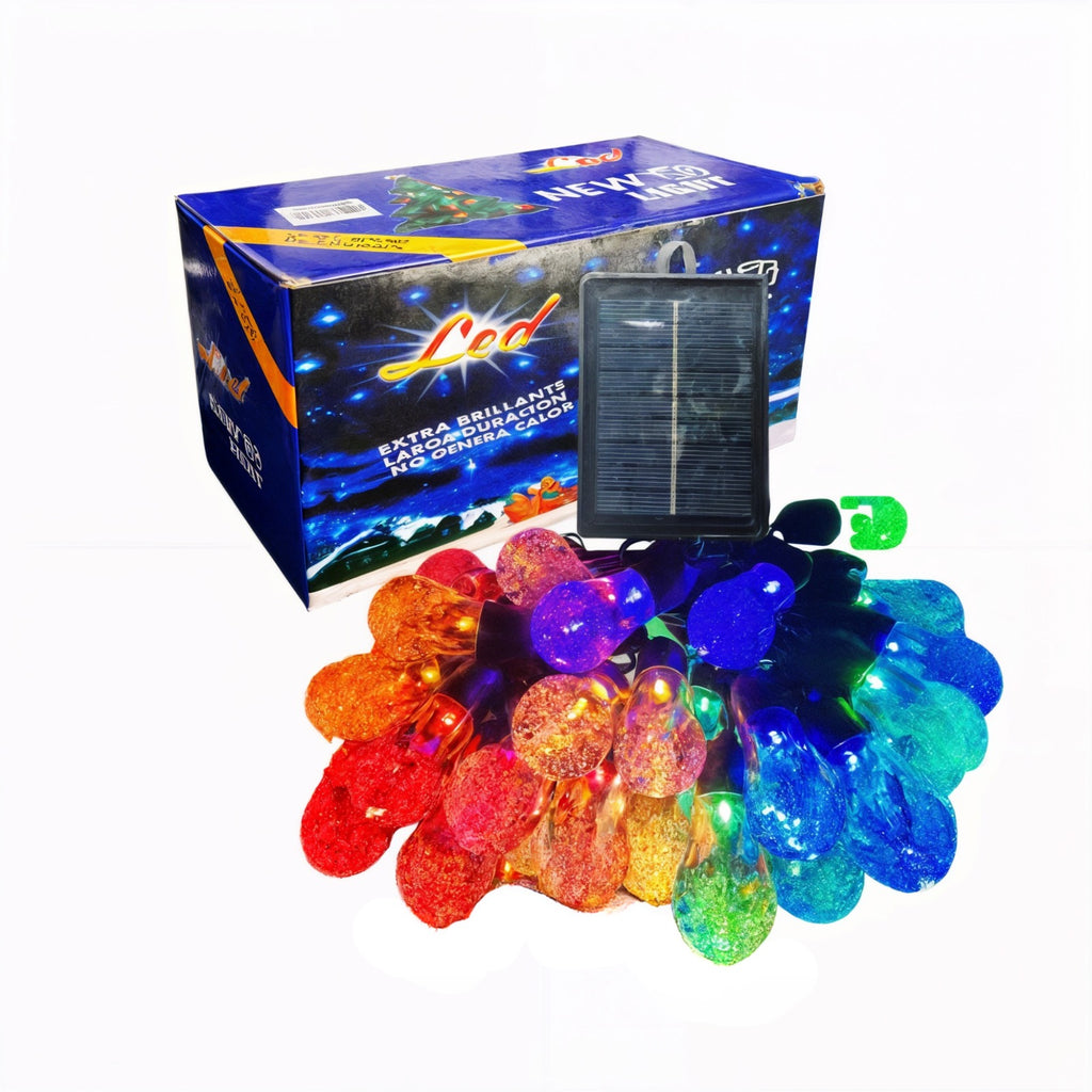 Luces Gota Burbuja Solares- Cristal 7.5 Metros Doble Color