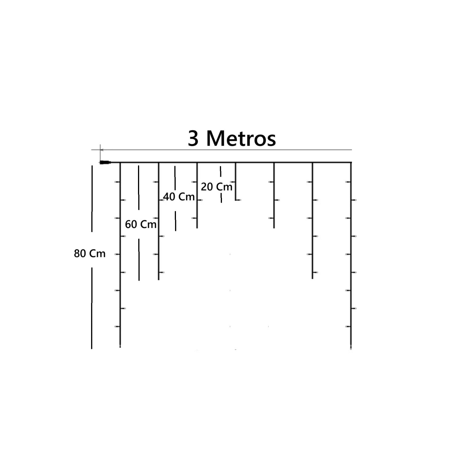 Luz Solar Cortina Erizo - 3 Metros, 164 LED, USB-C