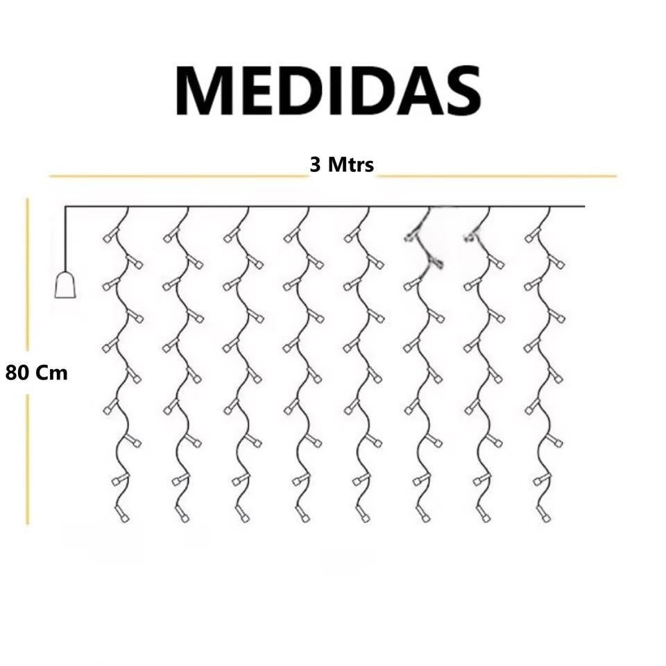 Luces Solares Cortina 3M x 80CM - Encendido Automático