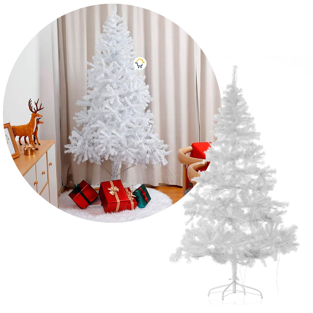 Árbol Navideño Blanco 1.80m - 720 Ramas con Base Metal
