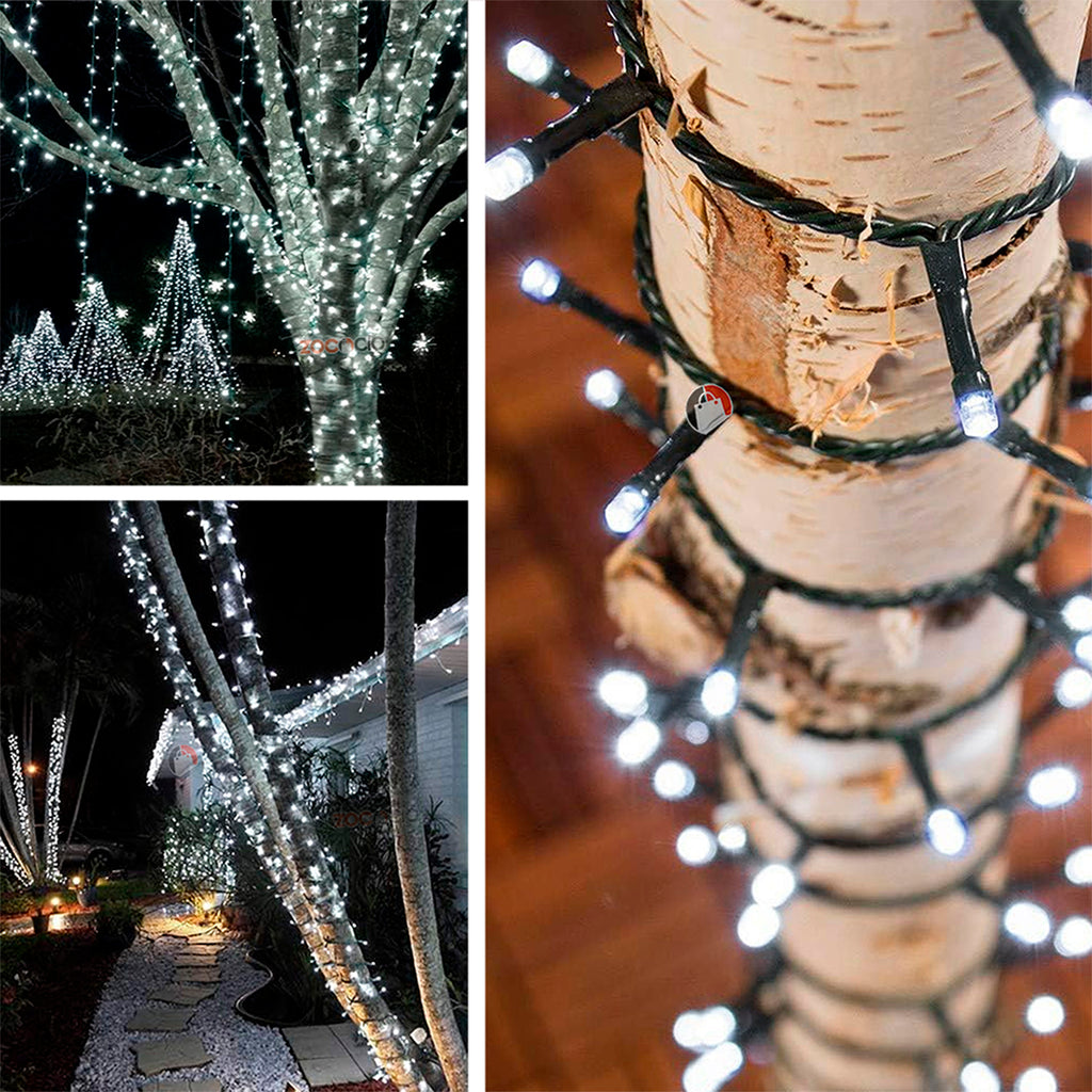 Cadena Luz Solar LED - Carga Dual, 8 Modos, Control Remoto