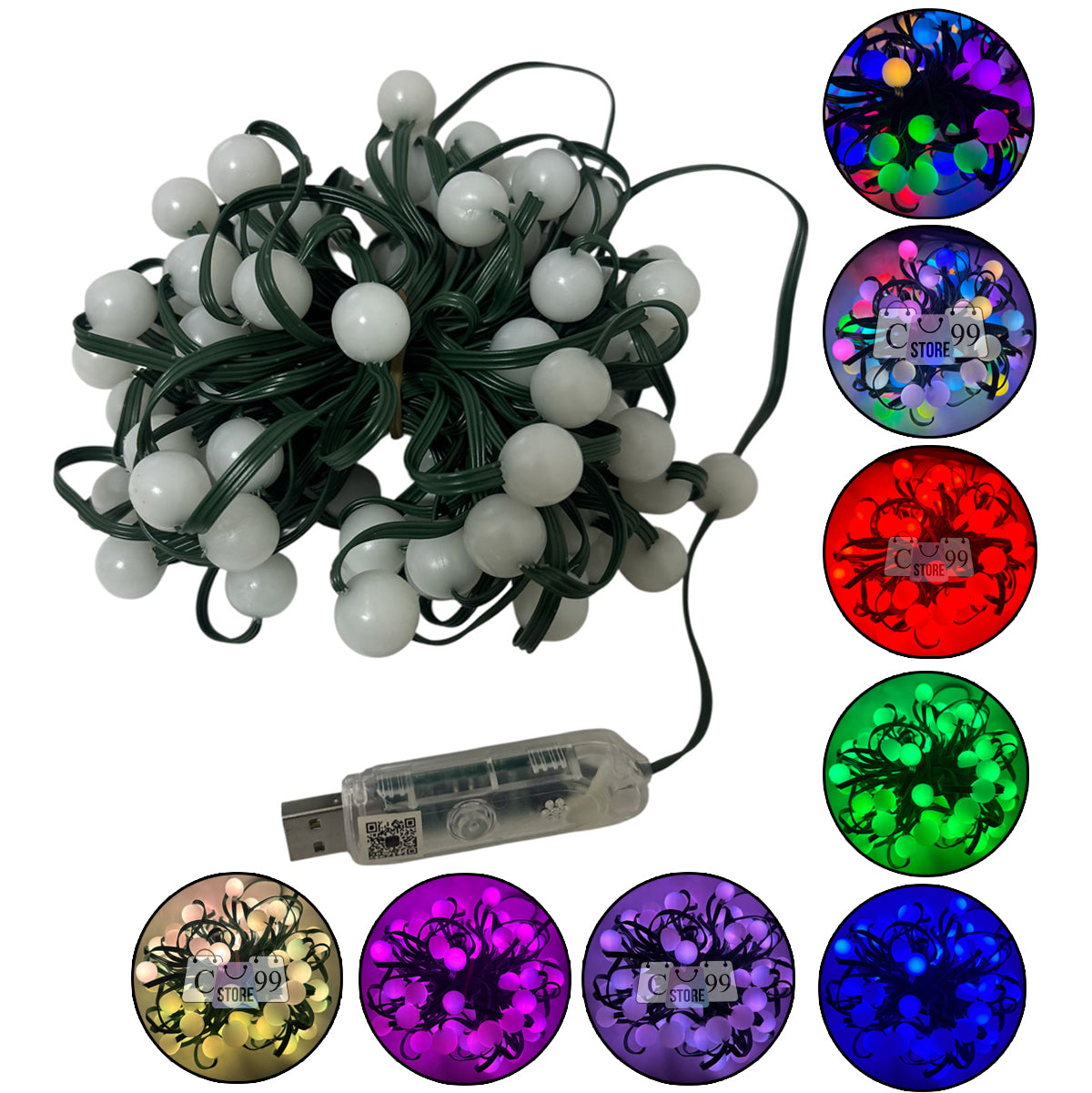 Instalación Luces Burbujas 15M RGB - Control App, Cable Verde