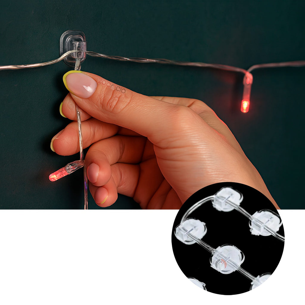 Soportes Adhesivos Transparentes - 144 Unidades, Fijación Segura y Discreta