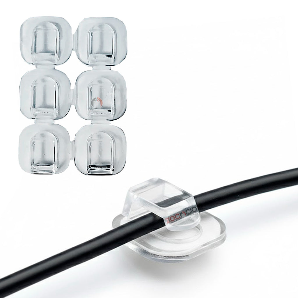 Soportes Adhesivos Transparentes - 144 Unidades, Fijación Segura y Discreta