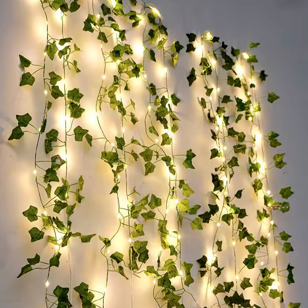 Cortina Enredadera LED - 10 Tiras, 2.4M Ancho, Luz Dual