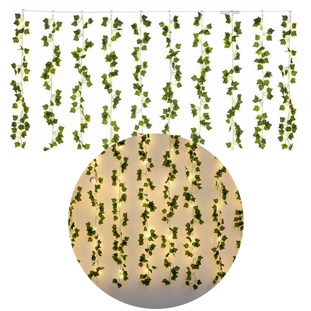 Cortina Enredadera LED - 10 Tiras, 2.4M Ancho, Luz Dual