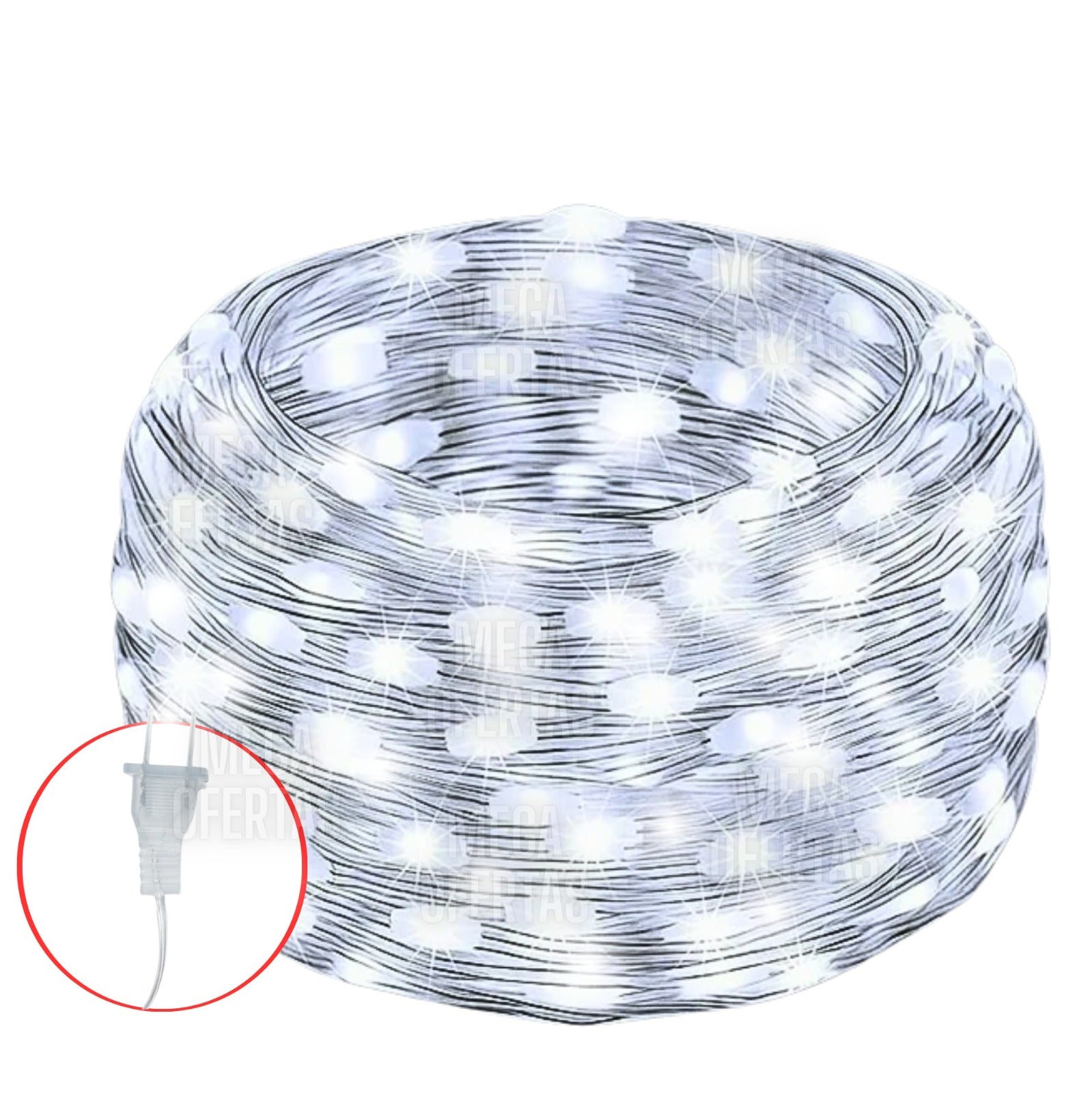 Cadena de Luces LED 30M - 300 Luces, Destellos Flash, Tricolor