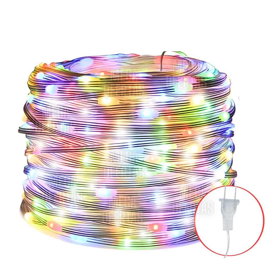 Cadena de Luces LED 30M - 300 Luces, Destellos Flash, Tricolor