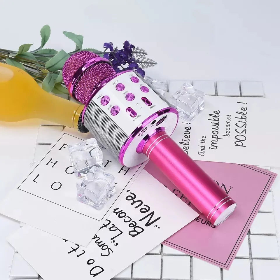 Micrófono Karaoke Inalámbrico Bluetooth con Conexión USB y Control de Eco