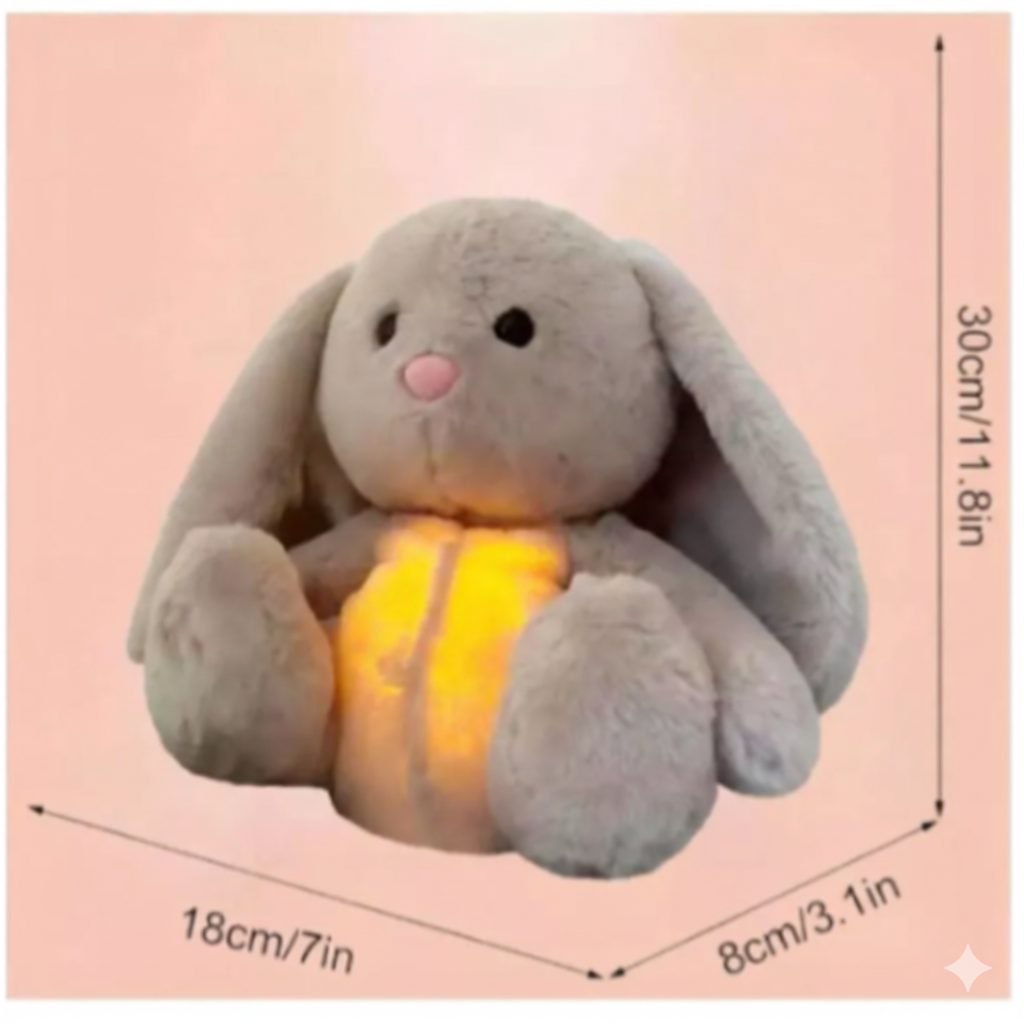 Peluche Conejo Relajante con Respiración Biónica y Música Suave